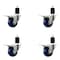 Service Caster 3'' SS Solid Poly Swivel 1-3/4'' Expanding Stem Caster Set Total Lock Brake, 4PK SCC-SSEXTTL20S314-SPUS-134-4 - alternate 1